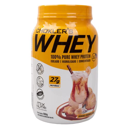 Whey Chokler S Sabor Banana Caramelizada 900g Mix Nutri Projeto Verao