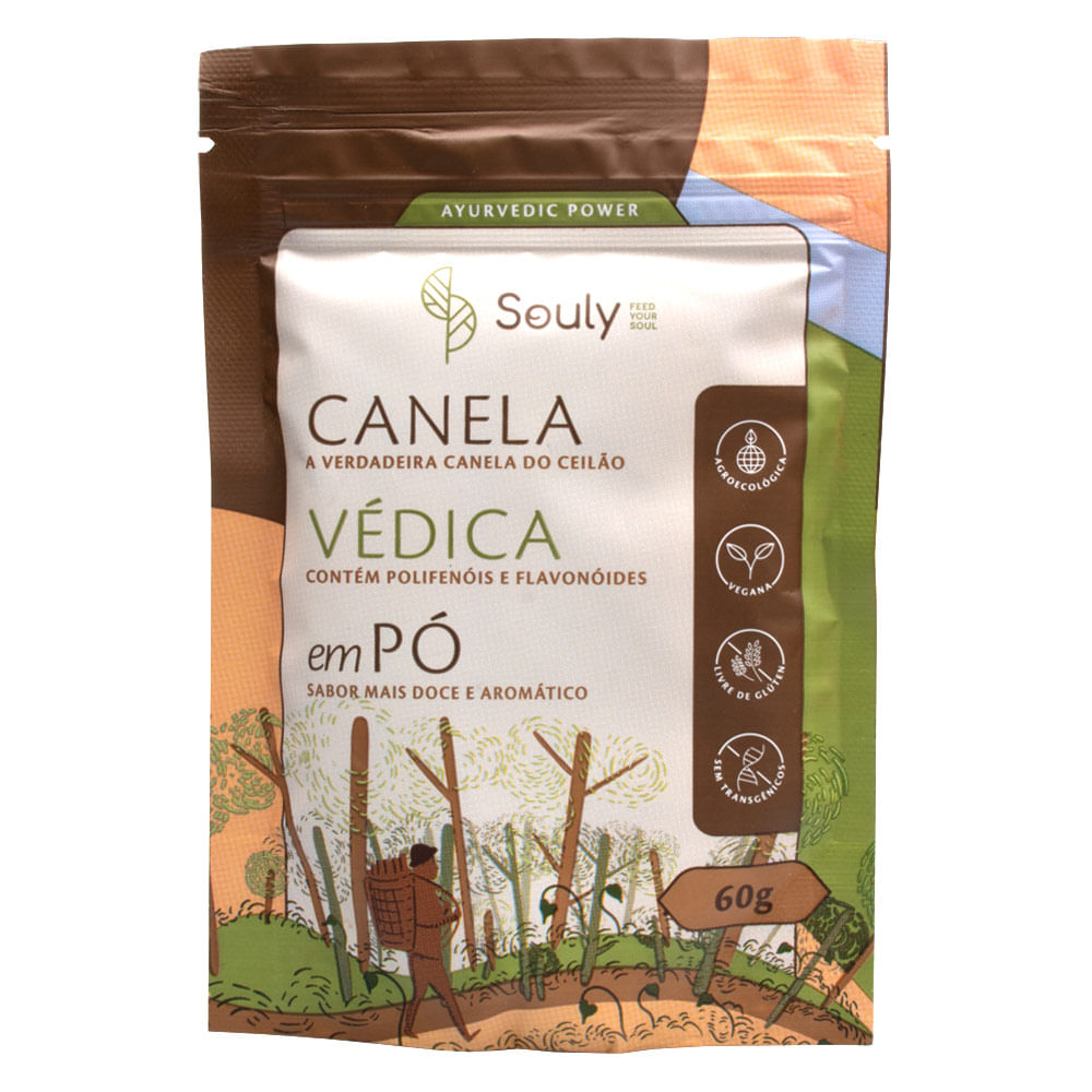 Canela do Ceilão Védica em Pó 60g - Souly - Projeto Verao