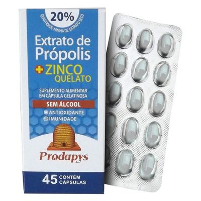 prodapys-extrato-propolis-zinco-quelato-sem-alcool-20-extrato-seco-45-capsulas-loja-projeto-verao