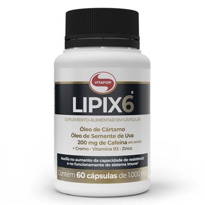 vitafor-lipix6-oleo-cartamo-oleo-semente-de-uva-cafeina-cromo-b3-zinco-1000mg-60-capsulas