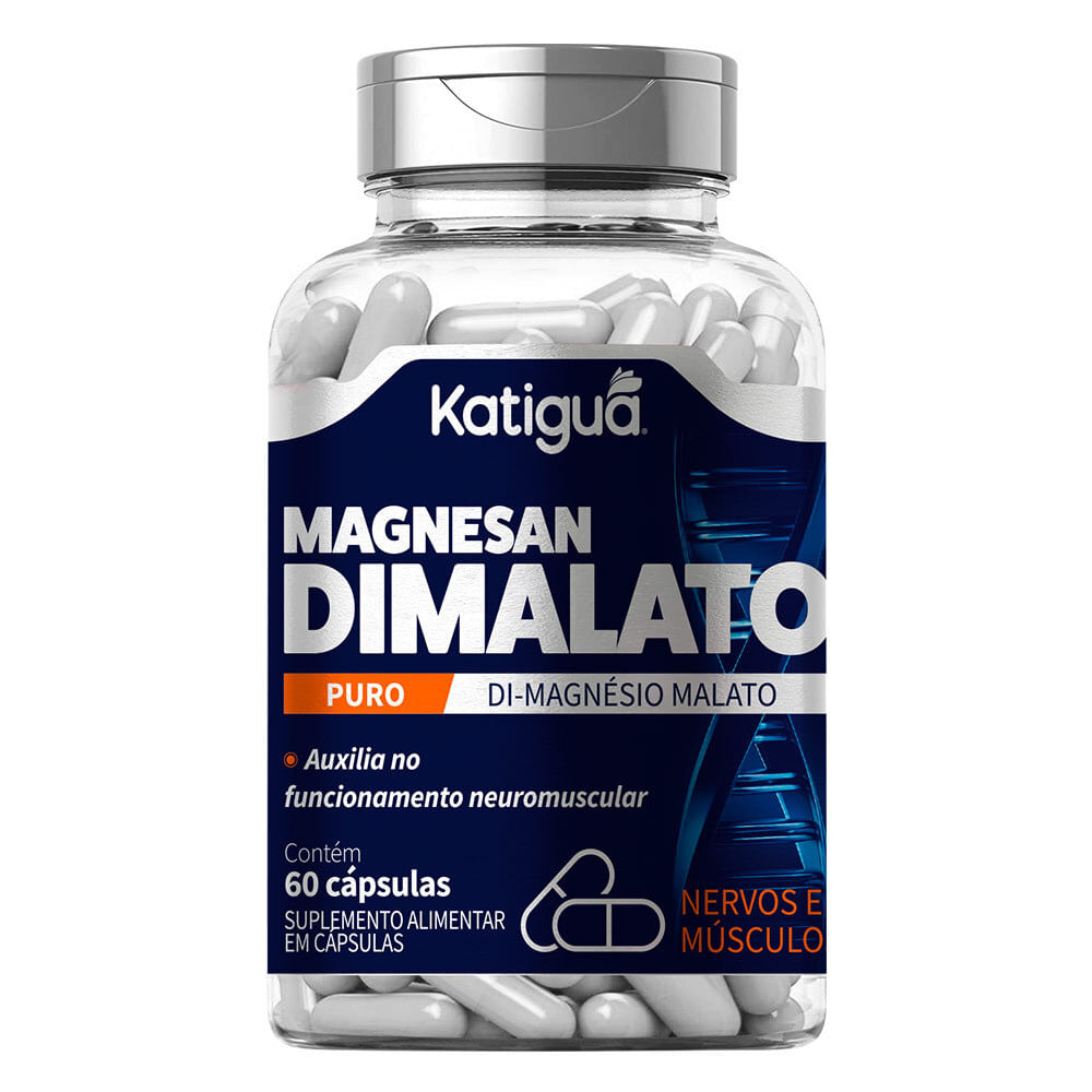 Magnesan Dimalato (Dimagnésio Malato) Pote 60 Cápsulas - Katiguá ...