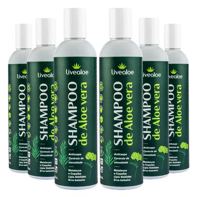 livealoe-kit-6x-shampoo-de-aloe-vera-anticaspa-controle-de-oleosidade-melaleuca-copaiba-lipia-sidoides-erva-baleeira-300ml