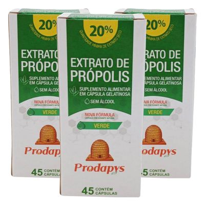 prodapys-kit-3x-extrato-de-propolis-verde-sem-alcool-20-extrato-seco-green-45-capsulas-softgel