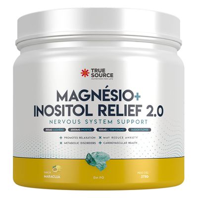 true-source-magnesio-inositol-relief-2-0-nervous-system-support-350mg-magnesio-2000mg-inositol-100mg-l-triptofano-sabor-maracuja-375g-em-po