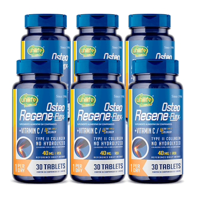 osteo-regene-flex_kit-6x-uc-ultra-collagen-type-ii-2-no-hydrolyzed-vit-c-colageno-tipo-2-nao-desnaturado-40mg-30-comprimidos_unilife